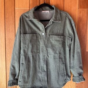 Carly Jean Los Angeles soft denim Green tint Shirt Jacket